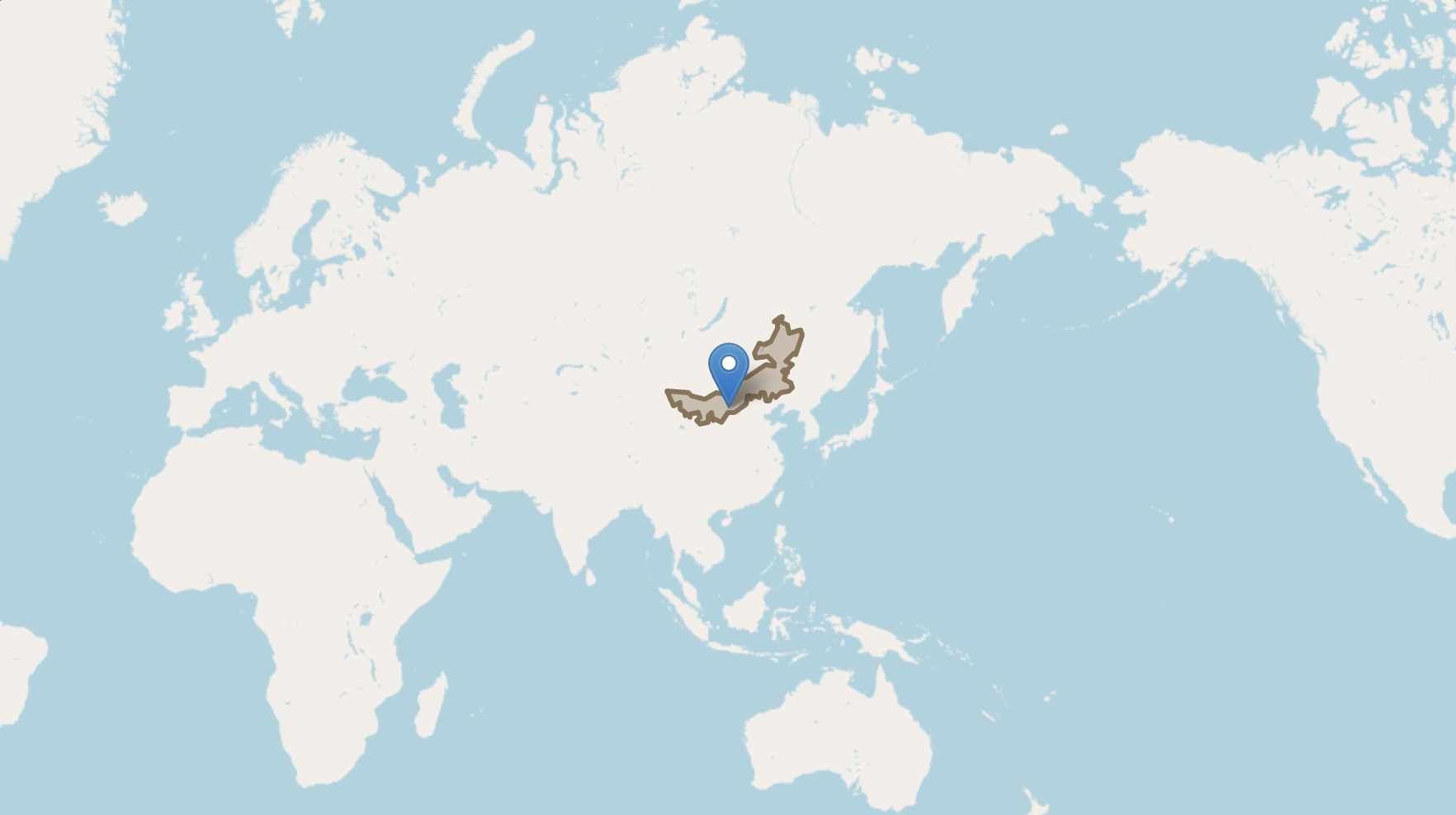 Map showing Crowne Plaza Ordos, Inner Mongolia